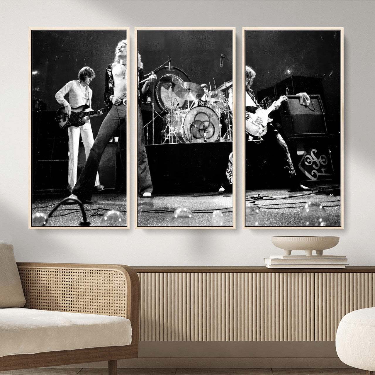 Led Zeppelin Live Concert Canvas Wall Art, Classic Rock Band