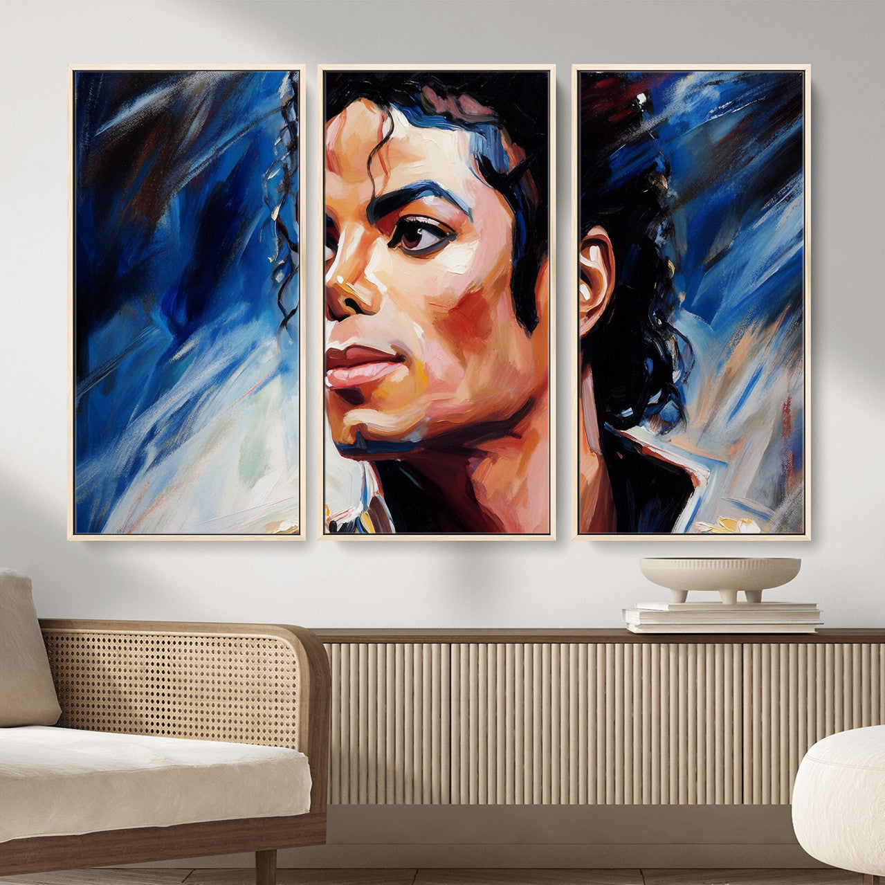 51466481-MGV-CV-36X24 - Abstract Michael Jackson Photo Wall Art Canvas Print
