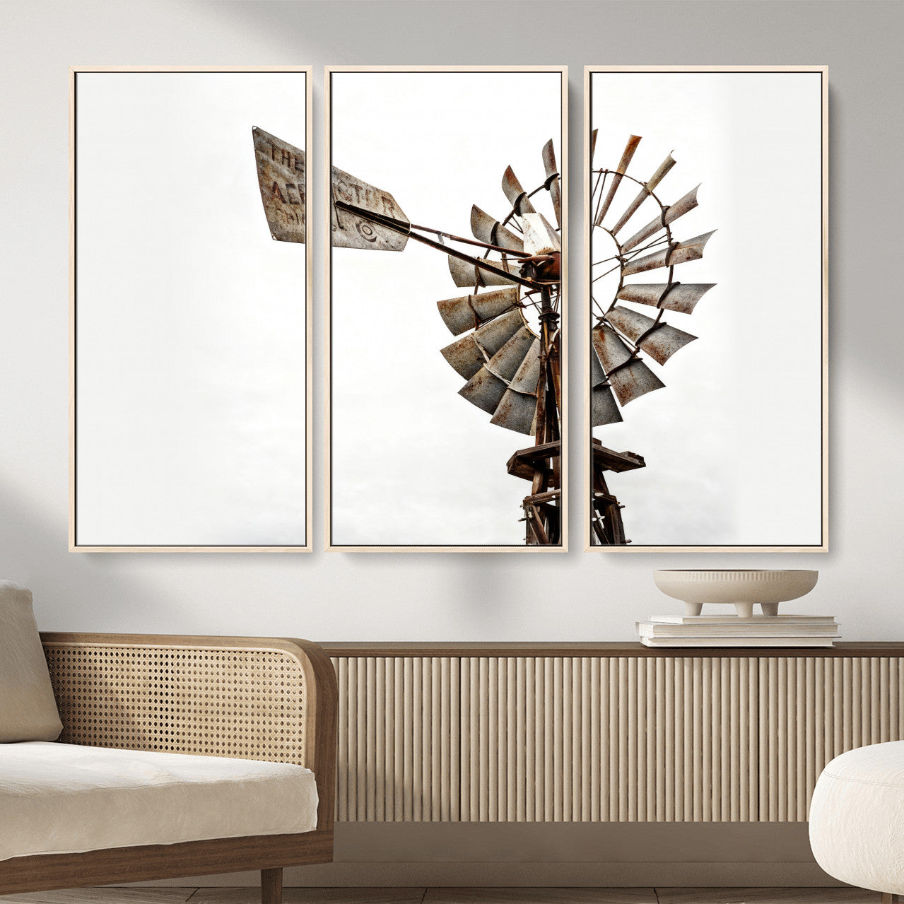 99806928-MGV-CV-36X24 - Rustic Farmhouse Windmill Canvas Wall Art Vintage Western Farmhouse Print