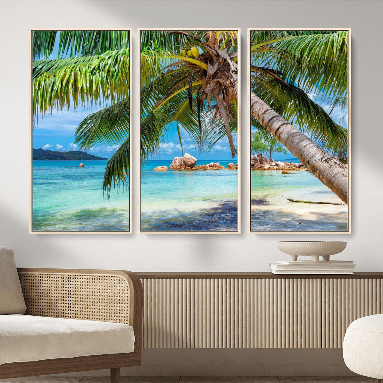 86824715-MGV-CV-36X24 - Seychelles Beach Canvas Wall Art - Anse Volbert Praslin Island Print