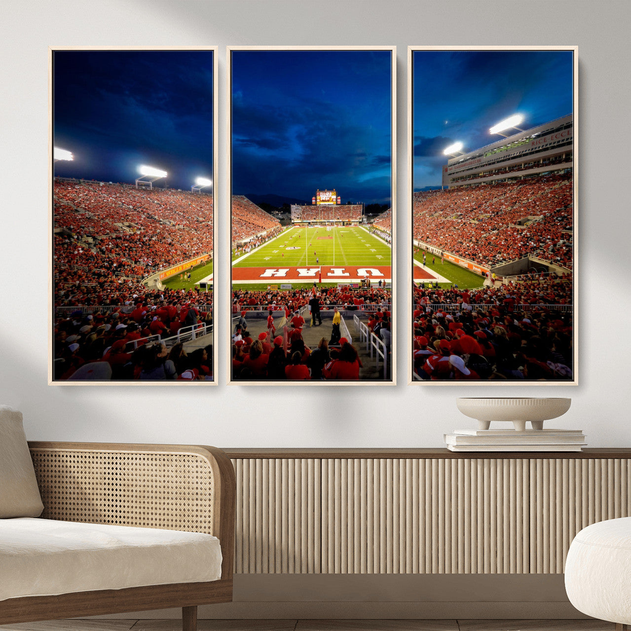 74019251-MGV-CV-36X24 - Rice-Eccles Stadium Wall Art Canvas Print - Utah Salt Lake City Stadium Print