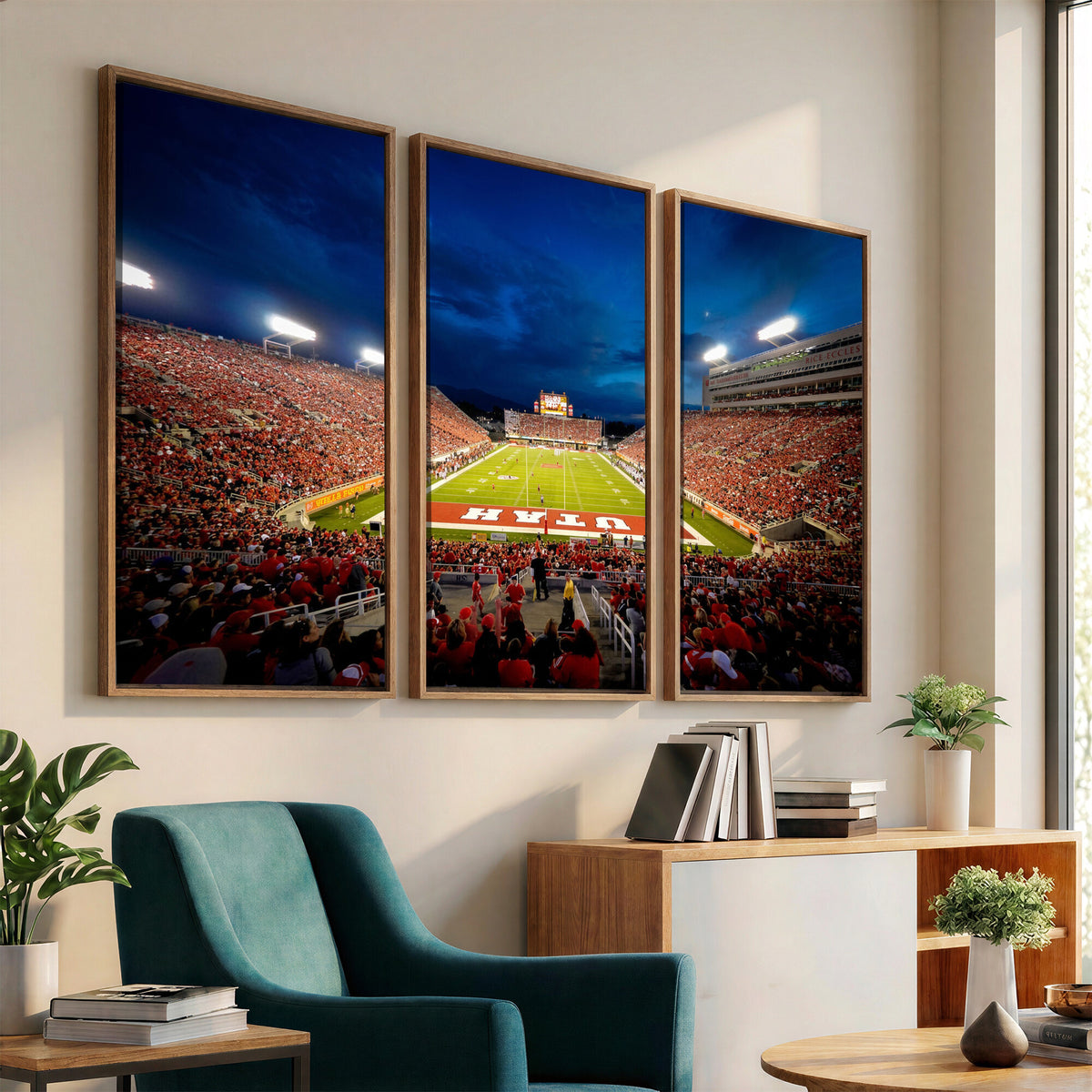74019251-MGV-CV-36X24 - Rice-Eccles Stadium Wall Art Canvas Print - Utah Salt Lake City Stadium Print