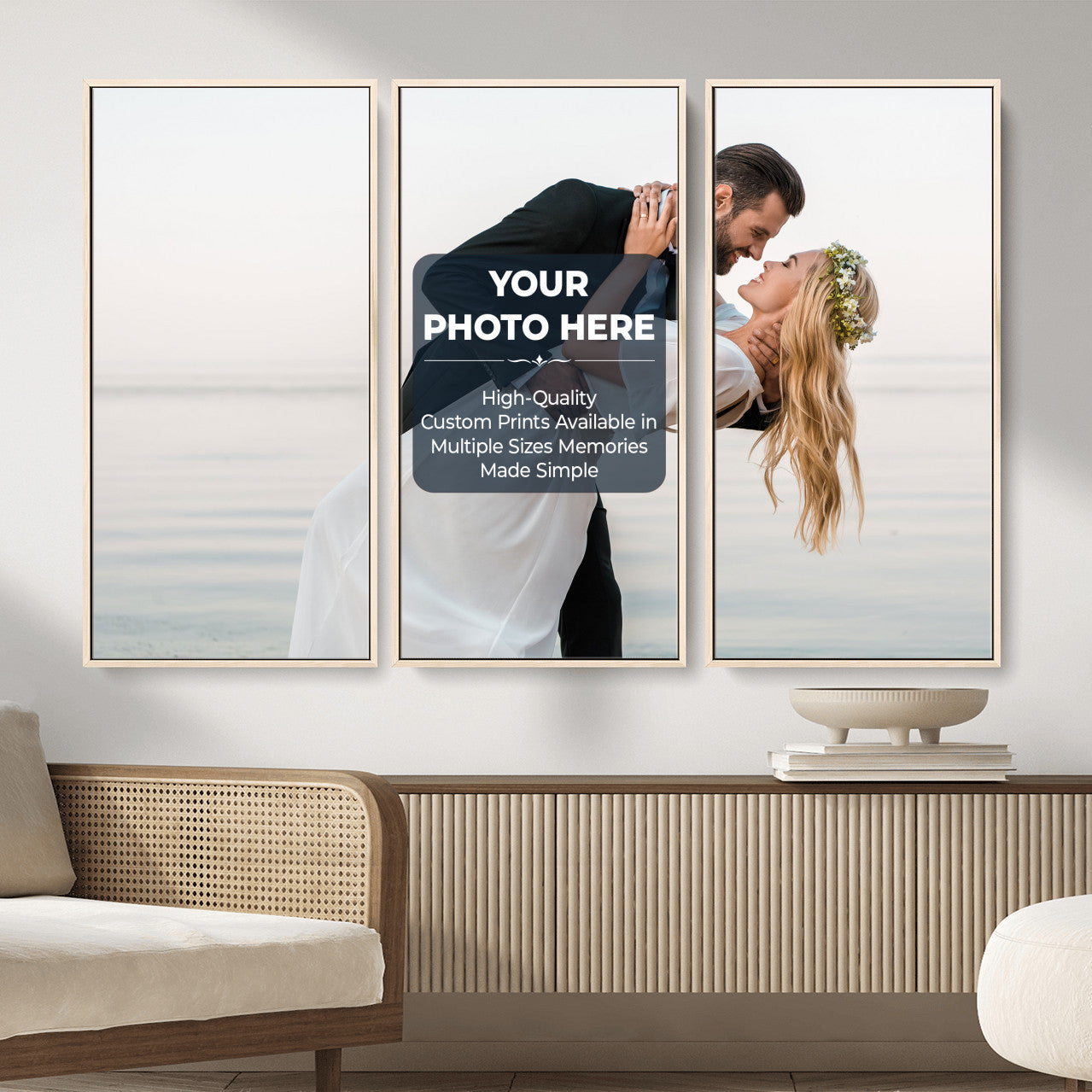 46573466-MGV-CV-48X32-3P - Custom Photo Canvas Print, Personalized Picture Wall Art, Your Image on Canvas, Family Portrait Gift