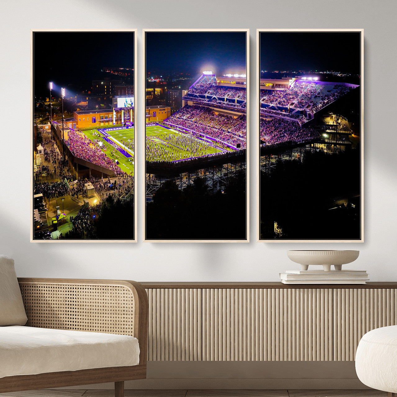 400867JMU2-MGV-CV-36X24 - JMU Stadium Wall Art Canvas Print for Game Room Decor - James Madison University Stadium