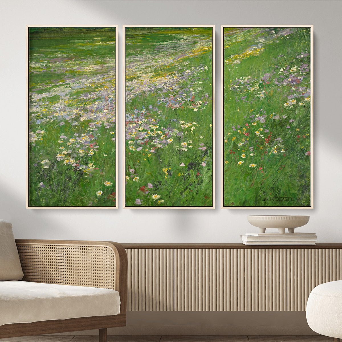 63535040-MGV-CV-36X24 - Alexander Koester Flower Meadow Canvas Wall Art, Vintage Landscape Print