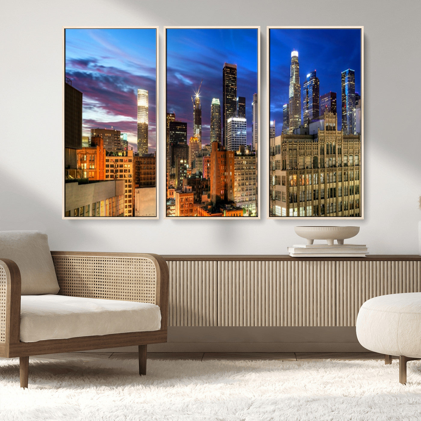 MGV-FC-48X32-3P - Los Angeles Night Wall Art Canvas Print