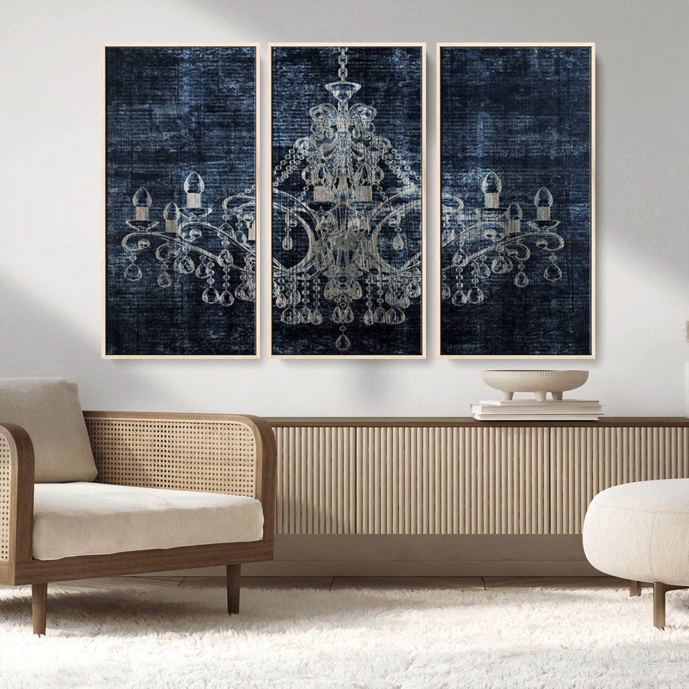 MGV-FC-48X32-3P - Dark Chandelier Wall Art Canvas Print