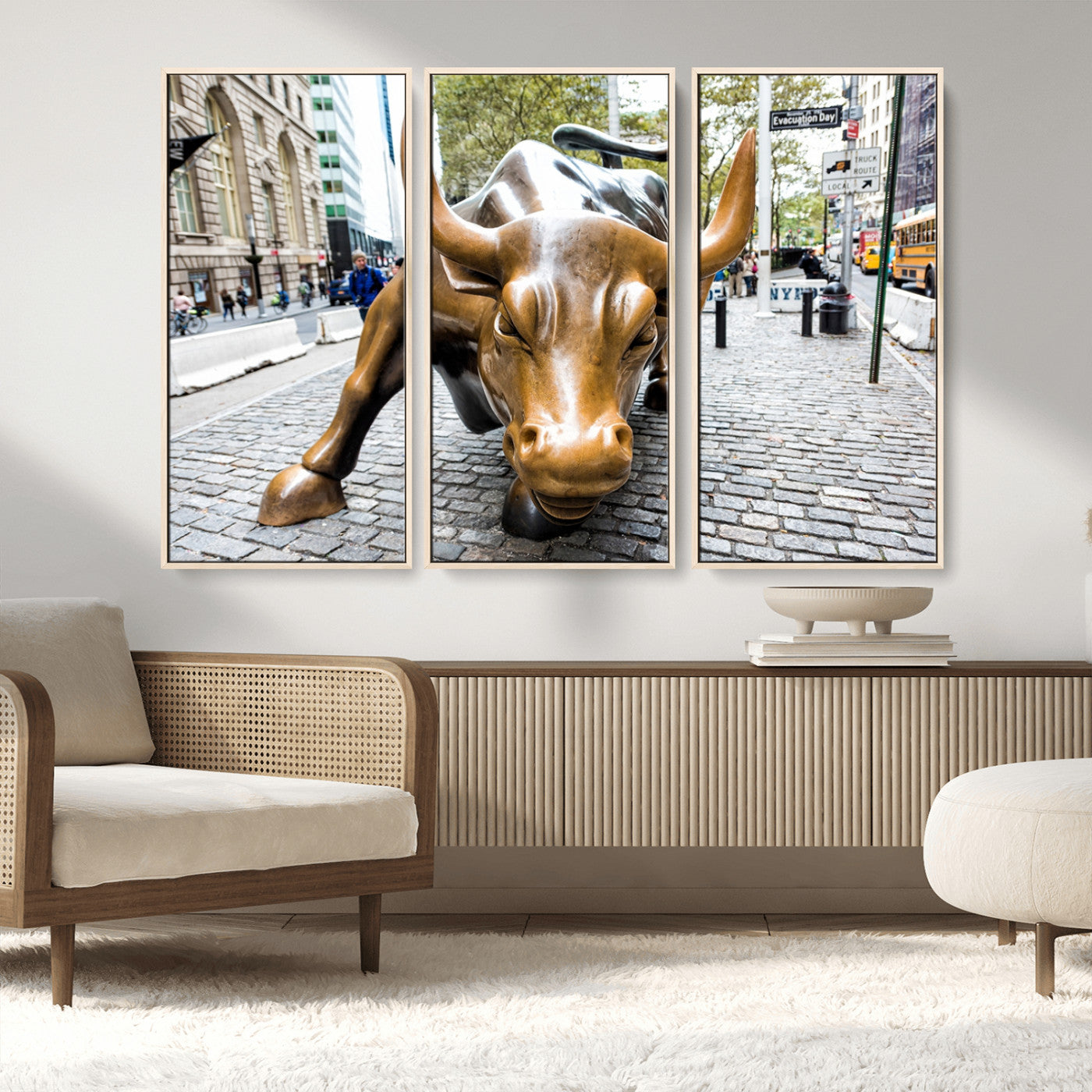 MGV-FC-48X32-3P - Charging Bull Wall Art Canvas Print