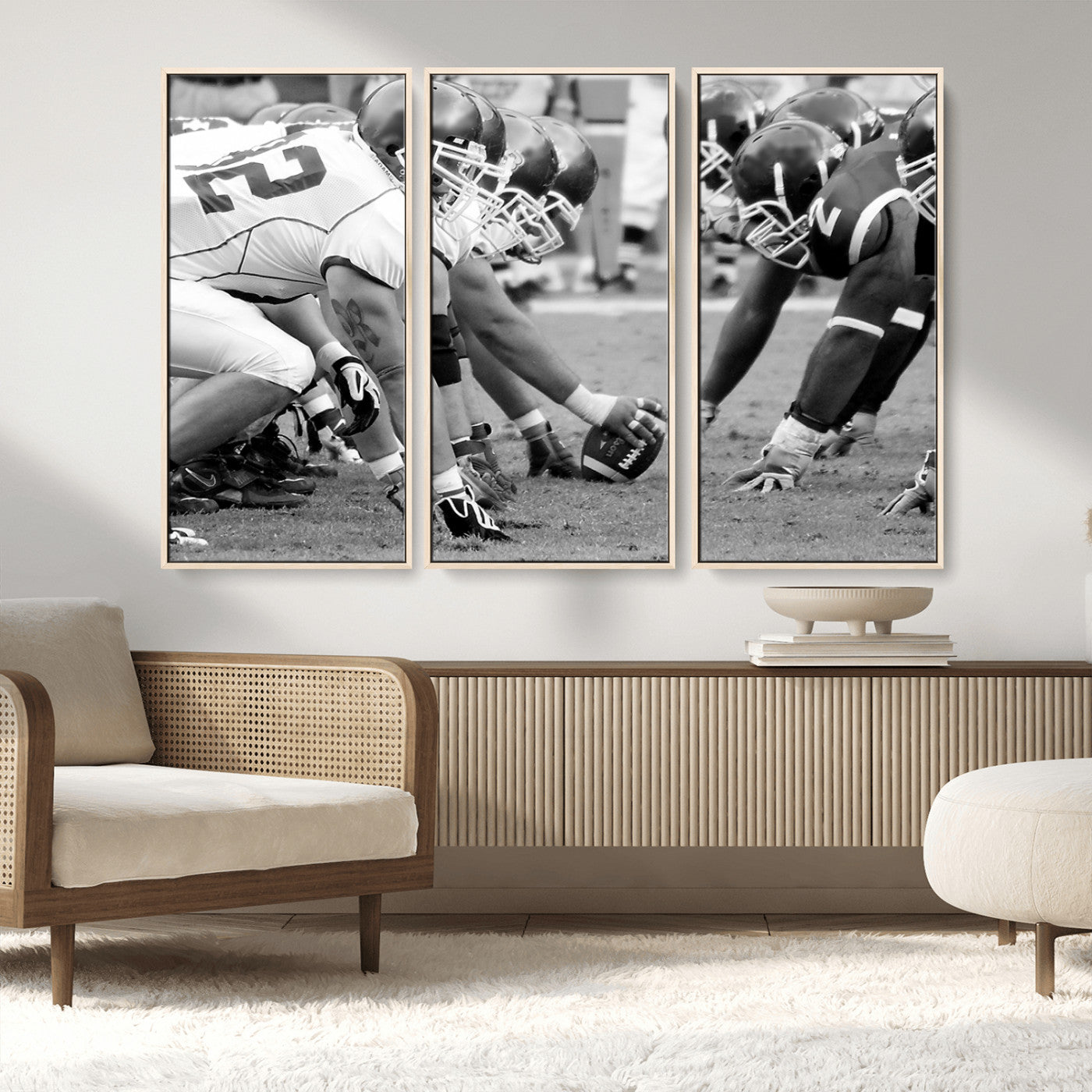 MGV-FC-48X32-3P - American Football Player Wall Art Canvas Print