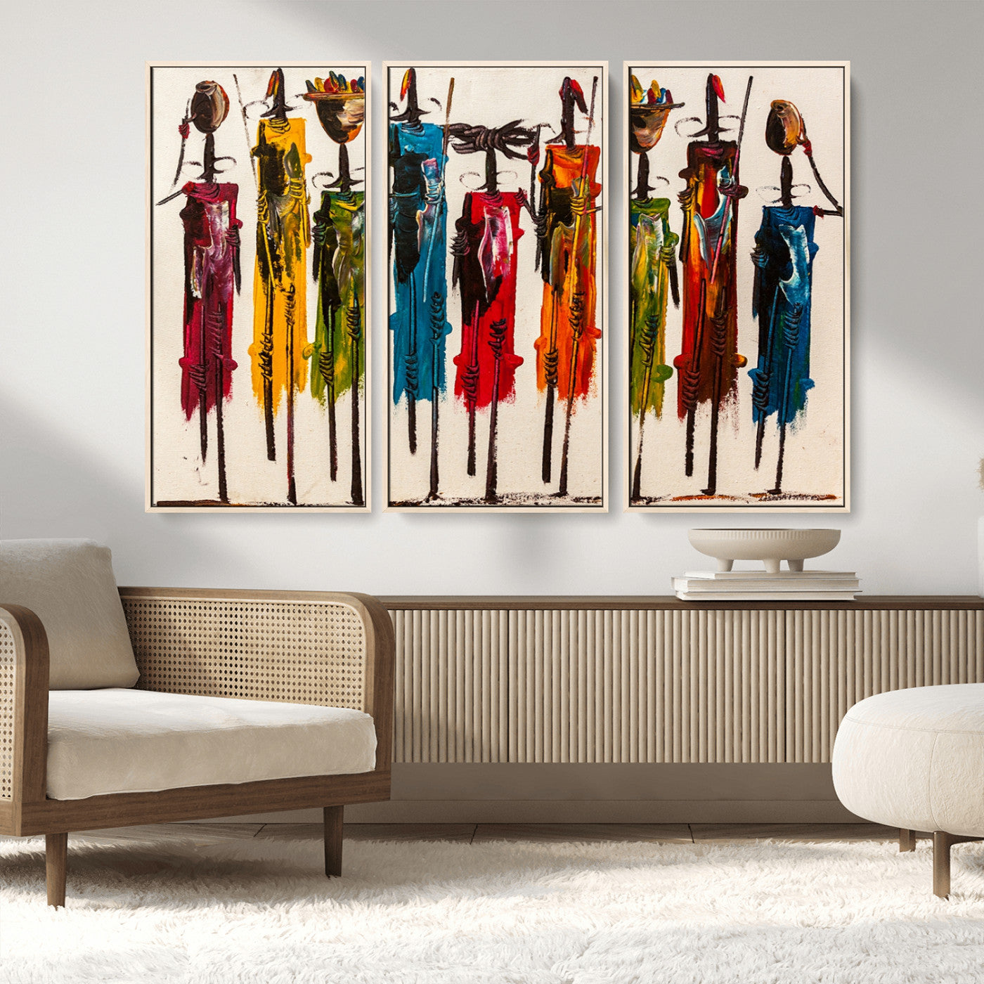 MGV-FC-48X32-3P - Abstract African Women Wall Art Canvas Print