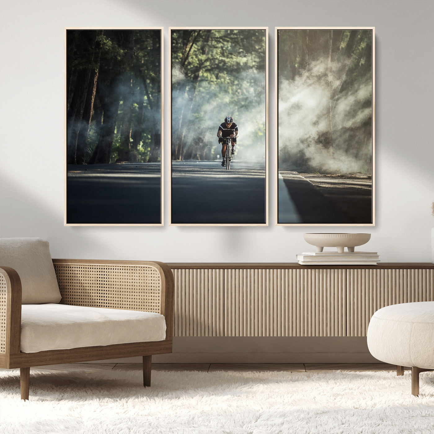 MGV-FC-48X32-3P - Cycling Road Bike in the Morning, Cycling Road Bike Canvas Print
