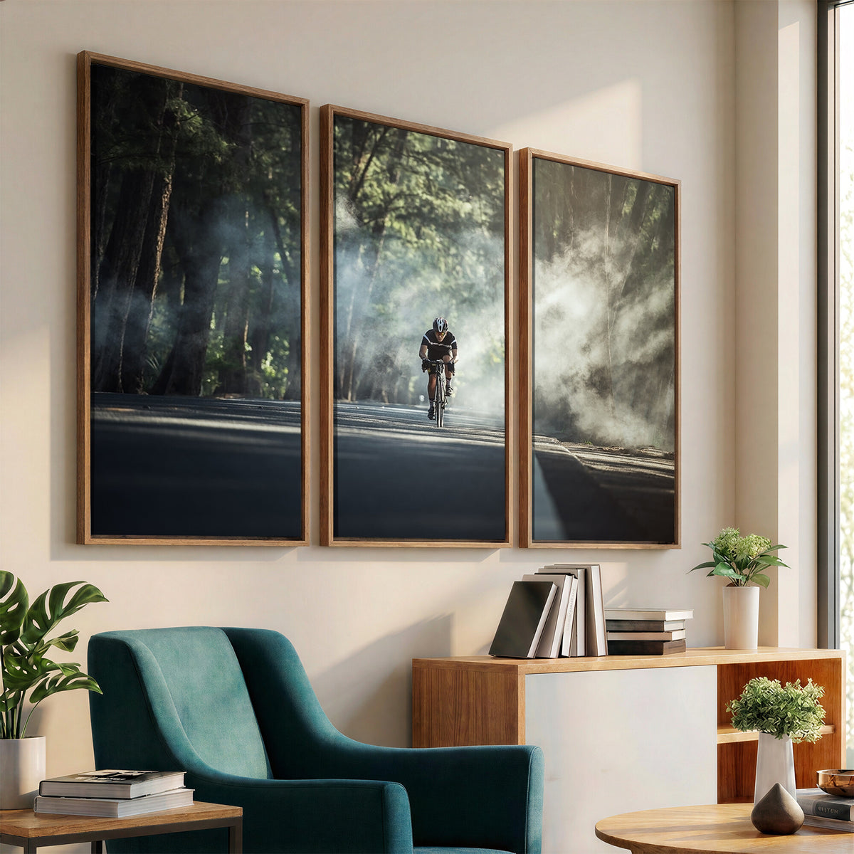 60298-MGV-CV-36X24 - Cycling Road Bike in the Morning, Cycling Road Bike Canvas Print