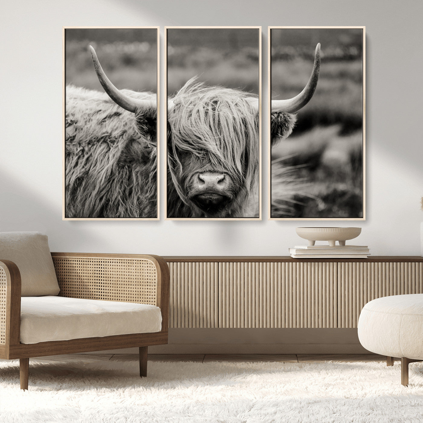 MGV-FC-48X32-3P - Cow Focus Canvas Wall Art Print