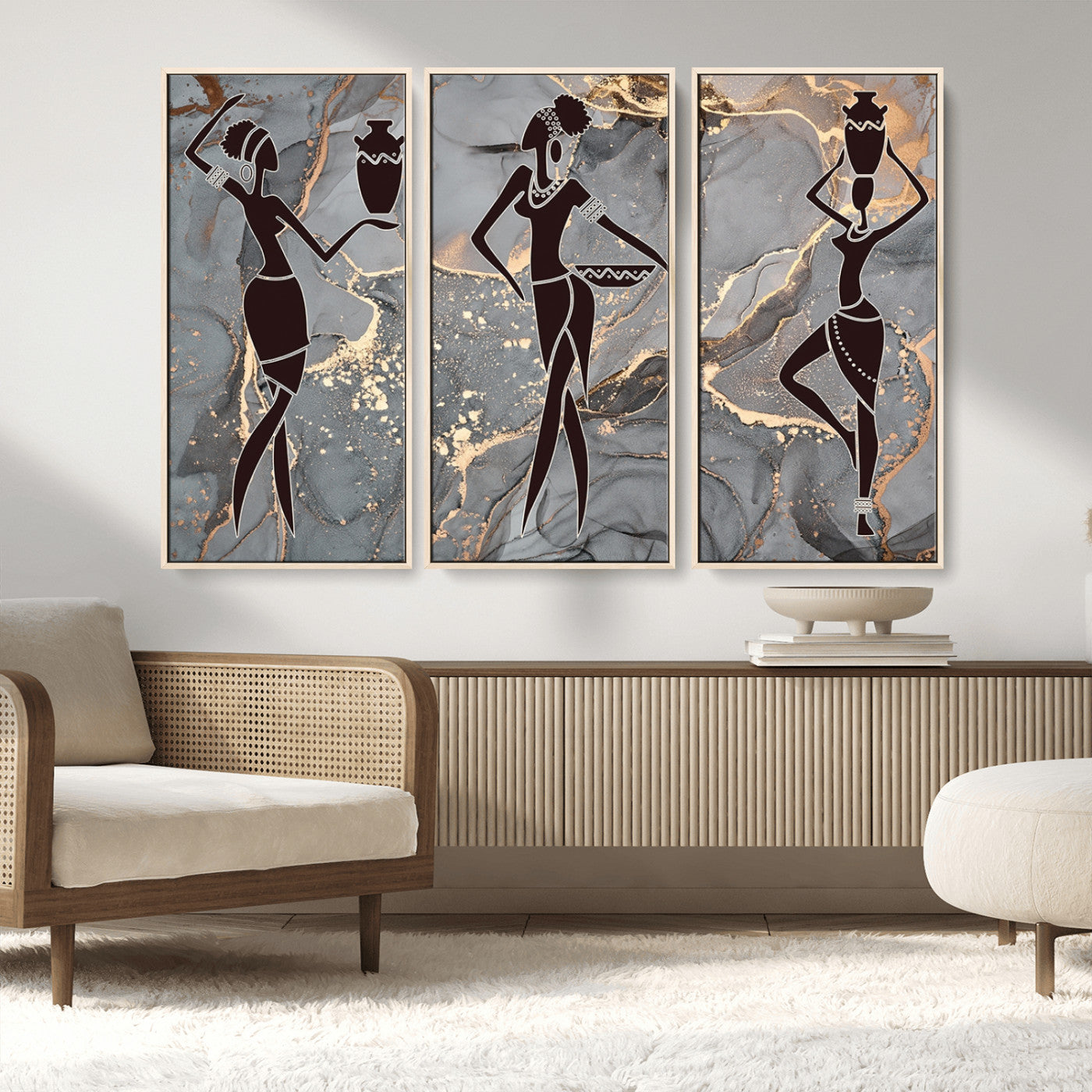 MGV-FC-48X32-3P - Abstract African Womens Art Canvas Print