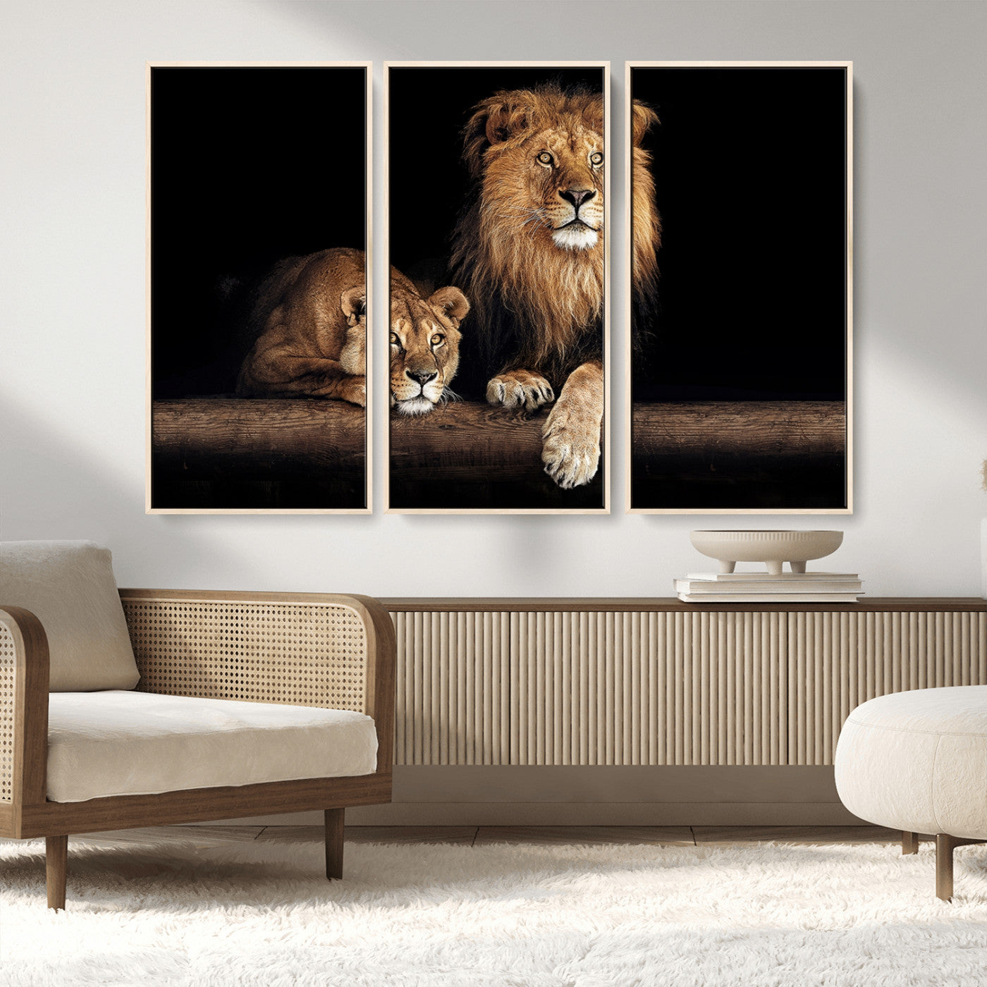 MGV-FC-48X32-3P - Lion Canvas Wall Art Animal Print