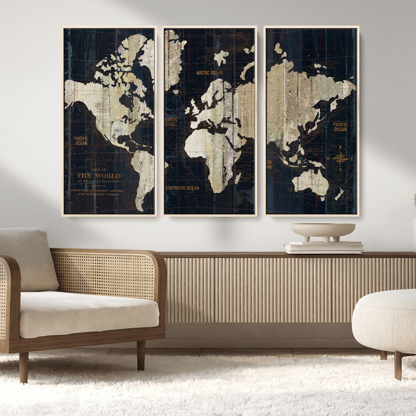 MGV-FC-48X32-3P - Push Pin World Map Canvas Print – Framed Wall Art for Couples to Track Their Travels – Anniversary