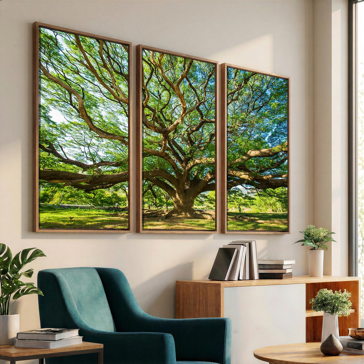 70569-MGV-CV-24X16 - Majestic Oak Tree Wall Art | Serene Nature Canvas Print with Spreading Branches
