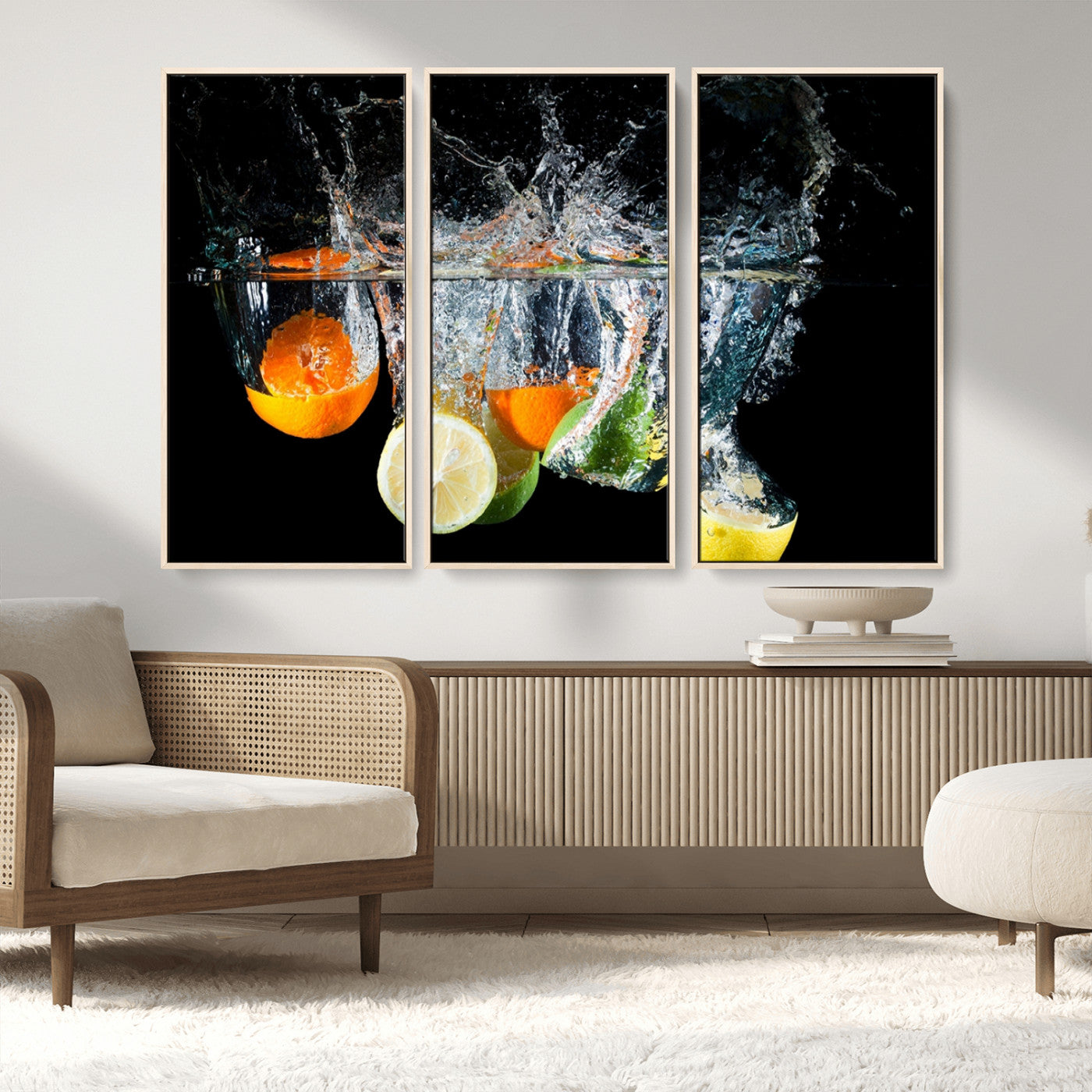 MGV-FC-48X32-3P - Kitchen Wall Art, Kitchen Fruits Art Canvas Print