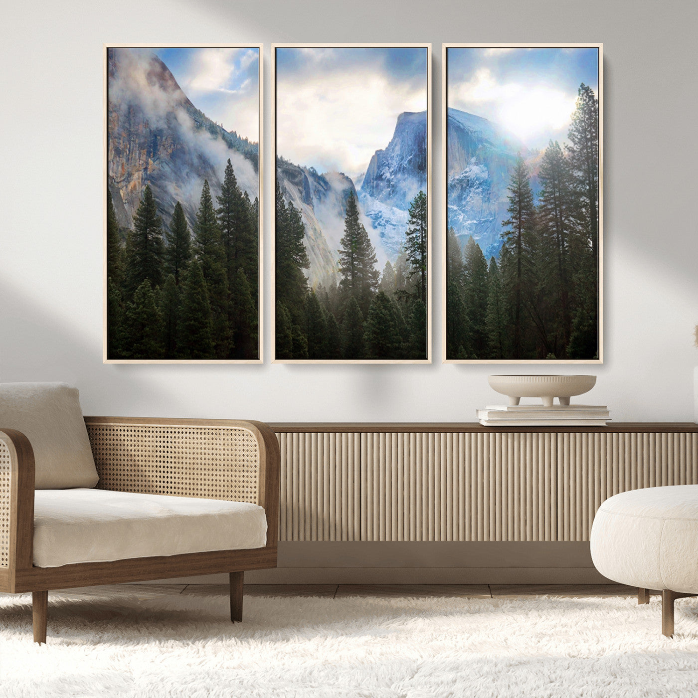 MGV-FC-48X32-3P - Half Dome Yosemite Calinia Wall Art Canvas Print El Capitan