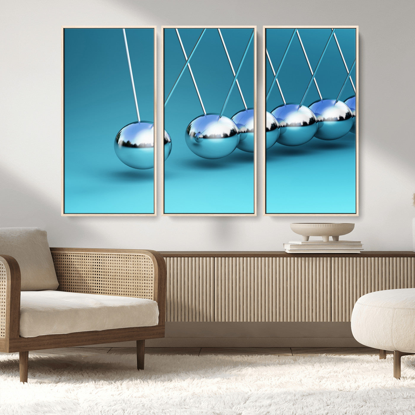 MGV-FC-48X32-3P - Wall Art Newton's Cradle Canvas Print, Framed Newton Cradle Canvas Print