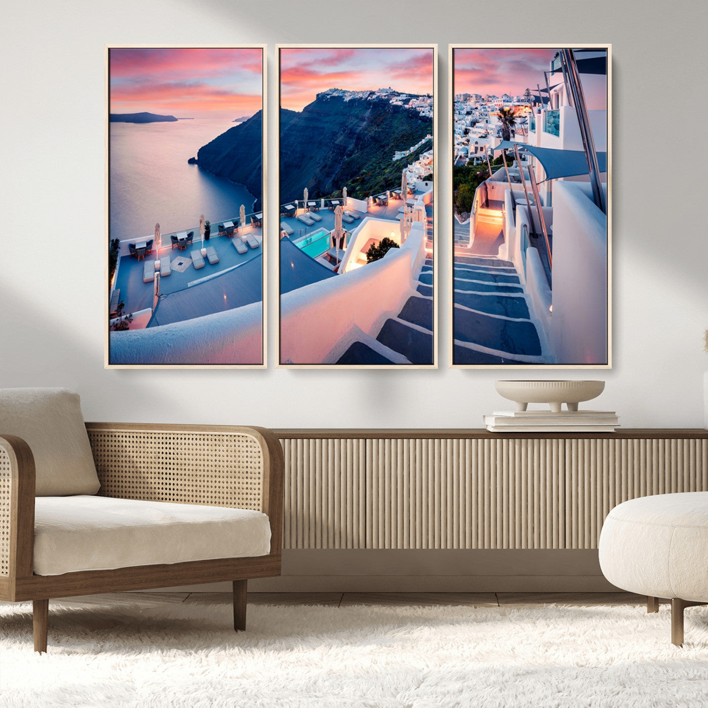 MGV-FC-48X32-3P - Santorini Island Wall Art Canvas Print