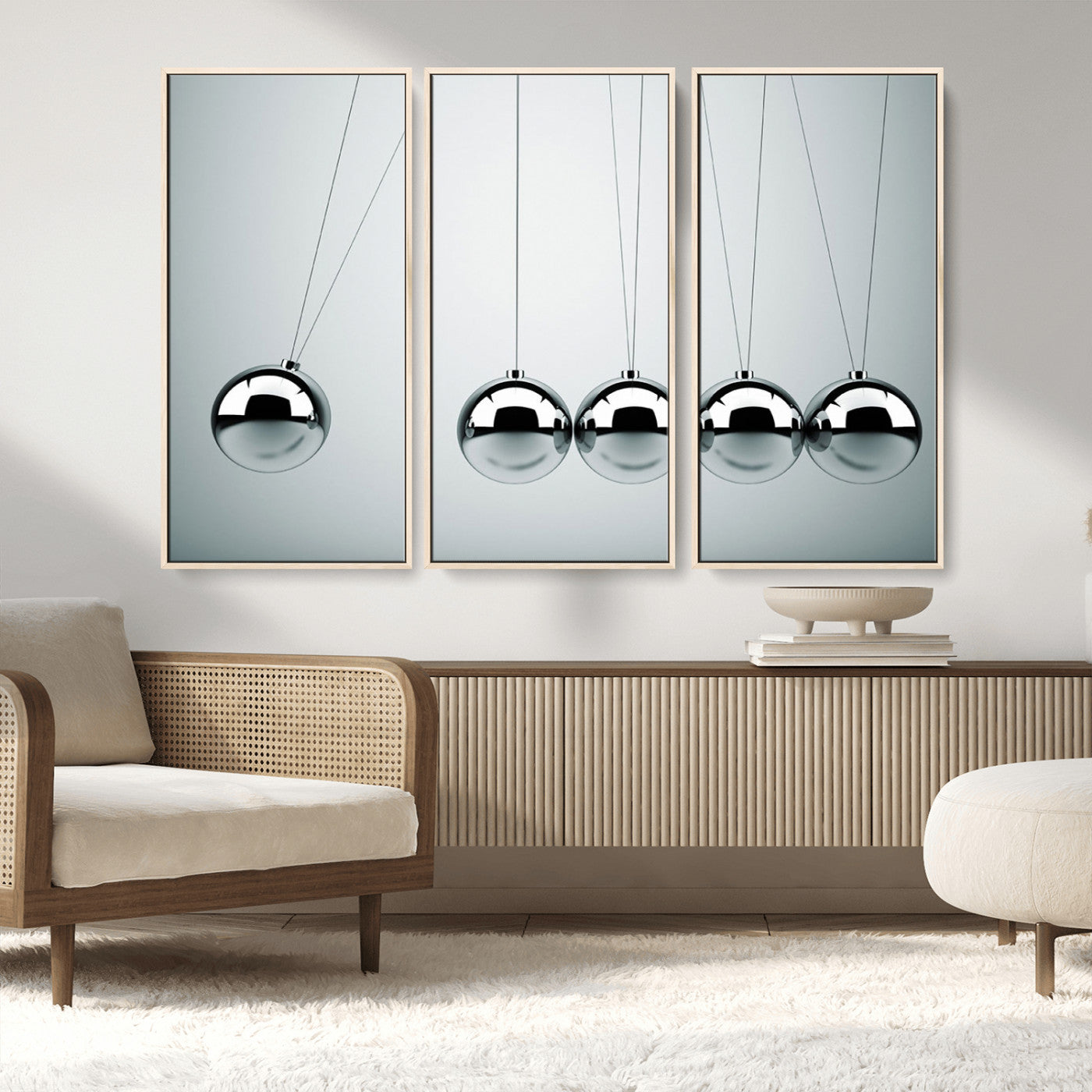 MGV-FC-48X32-3P - Newton's Cradle Wall Art Canvas Print, Framed Newton Cradle Wall Art