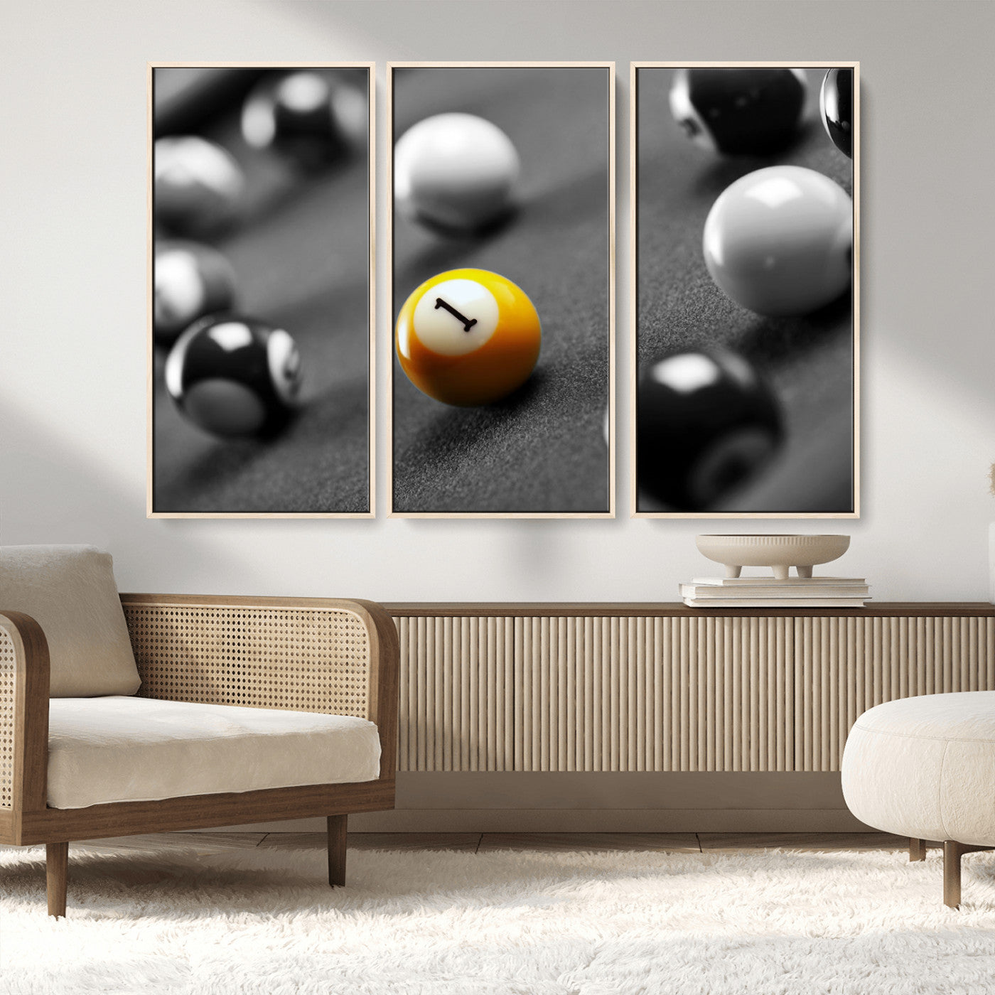 MGV-FC-48X32-3P - Wall Art Pool Table and Balls Canvas Print