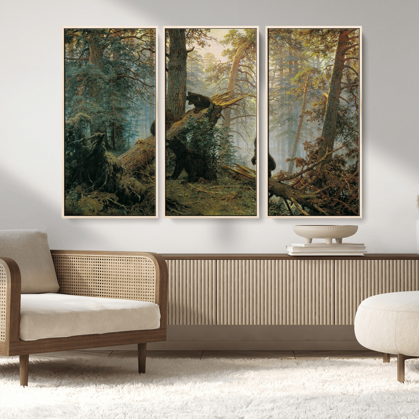 MGV-FC-48X32-3P - Grizzly Bear Cubs Wall Art Canvas Print