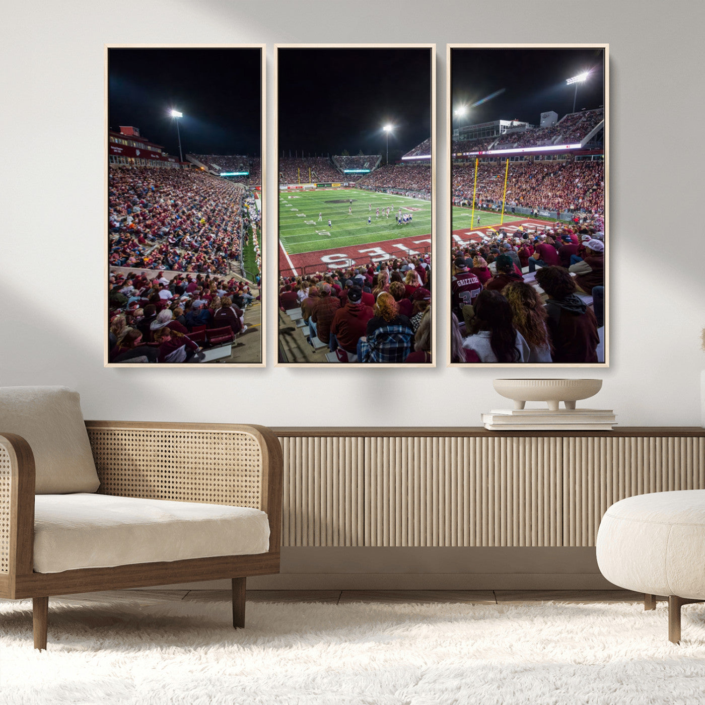 MGV-FC-48X32-3P - American Football Wall Art Canvas Print, Stadium Sport Wall Art Print