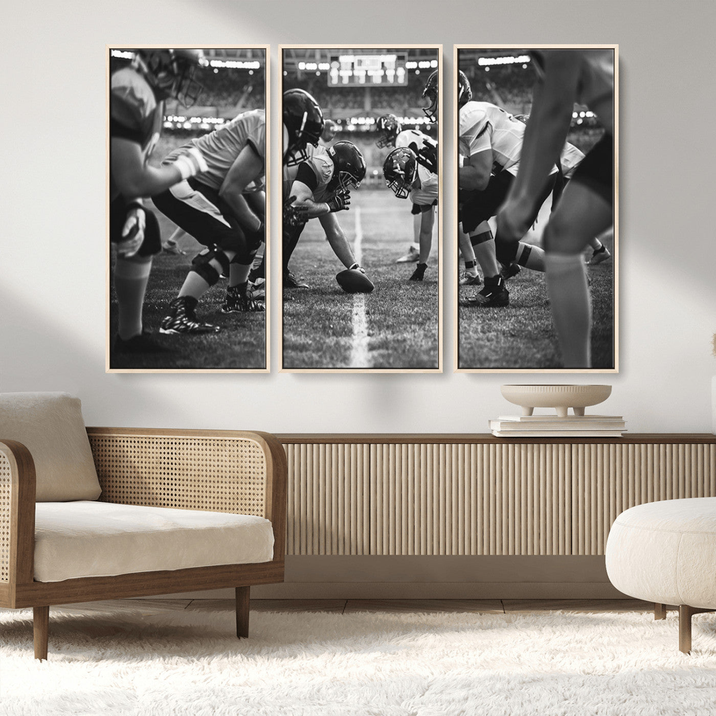 MGV-FC-48X32-3P - American Football Wall Art Canvas Print, Stadium Sport Wall Art Print