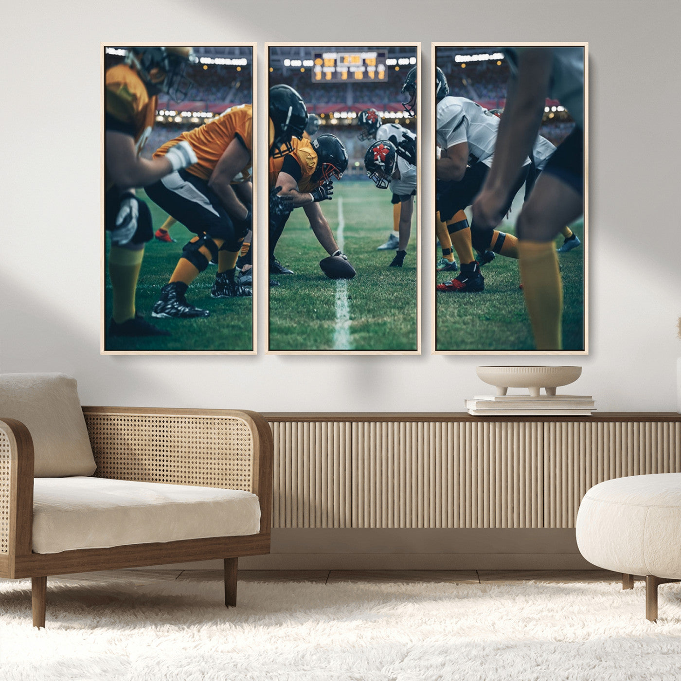 -American Football Playing Wall Art Canvas Print