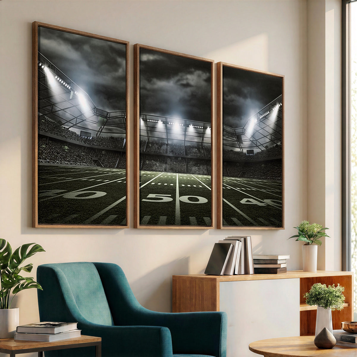 90107-MGV-CV-36X24 - American Football Stadium Wall Art Canvas Print, Stadium Sport Wall Art Print