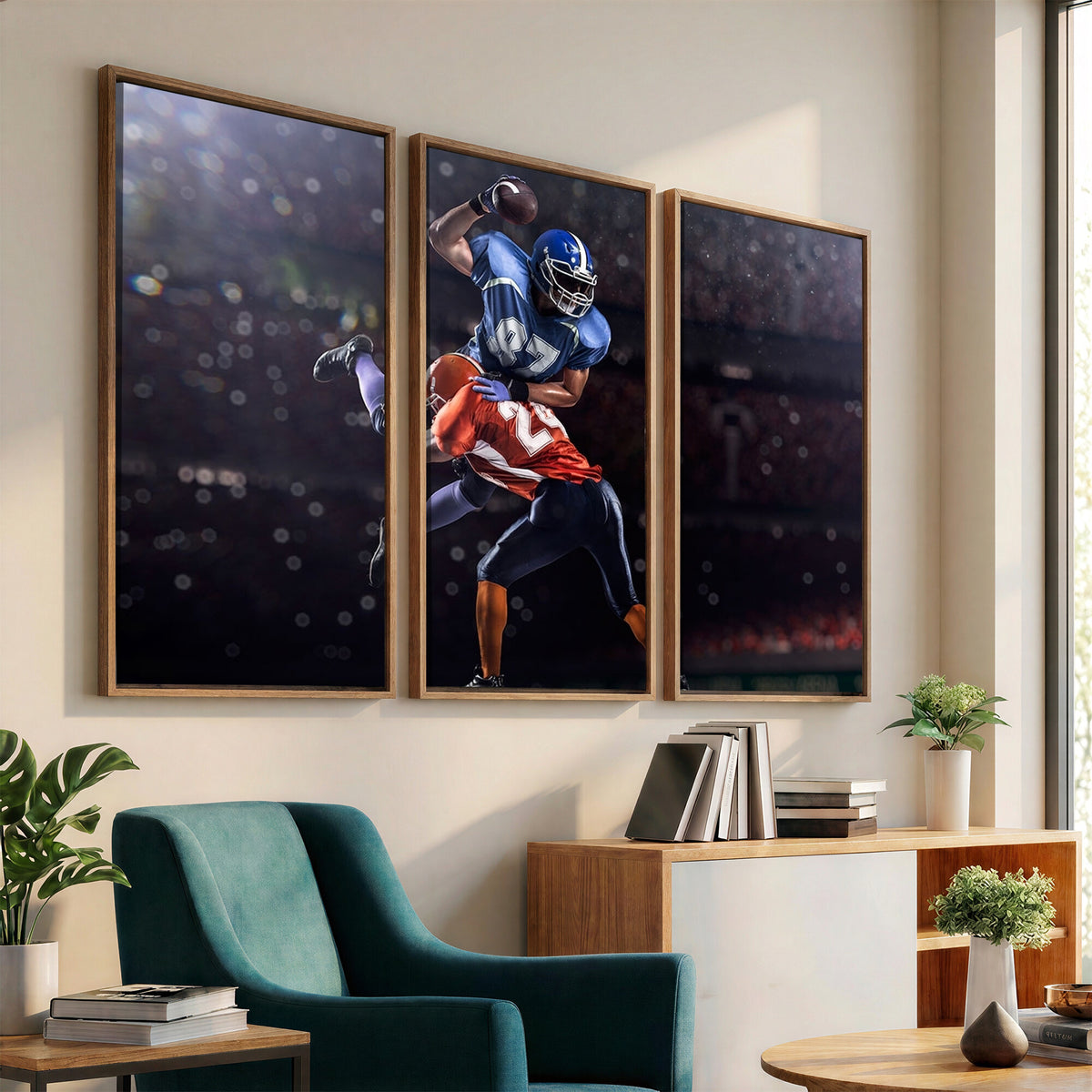 76491-MGV-CV-36X24 - American Football Wall Art Canvas Print, Stadium Sport Wall Art Print
