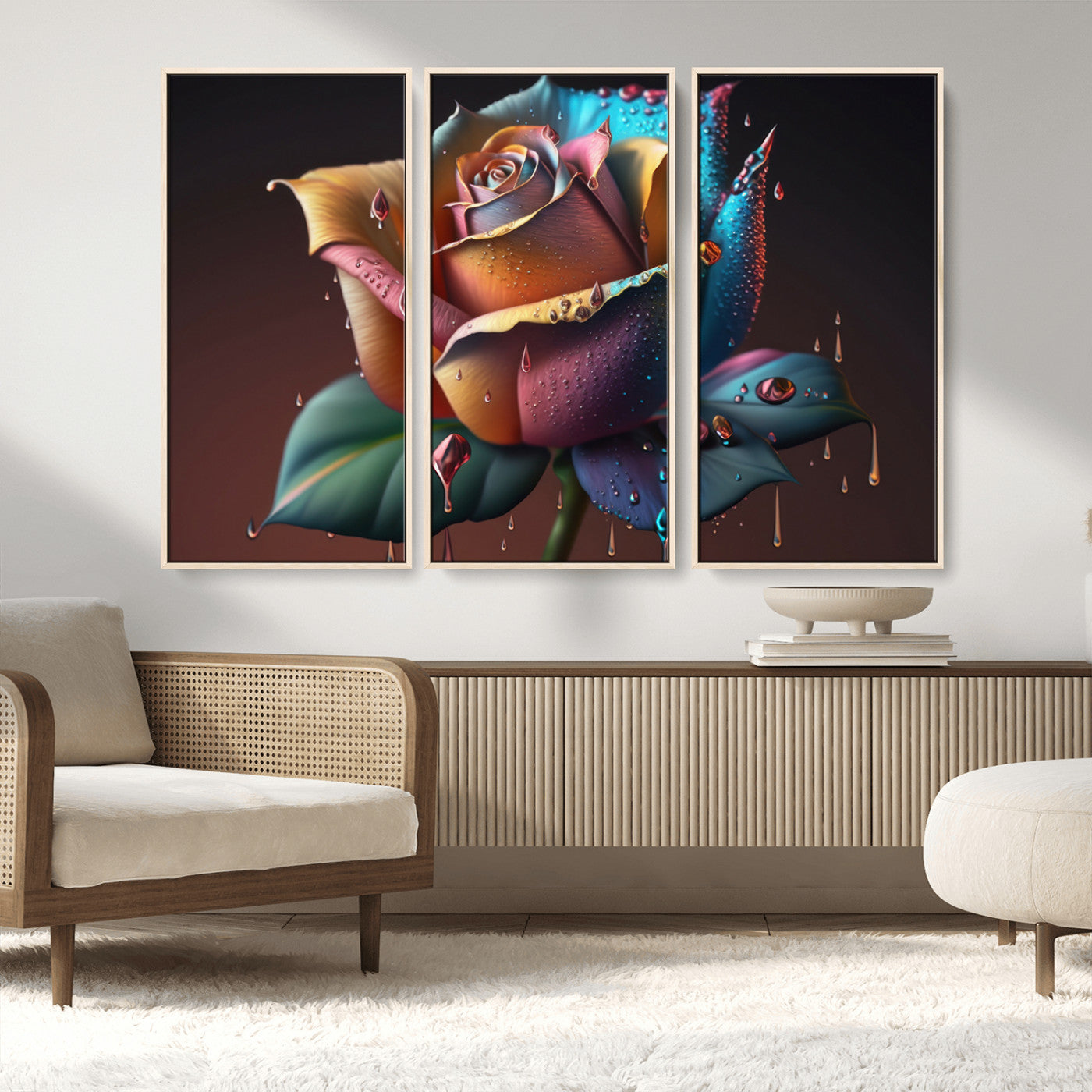 MGV-FC-48X32-3P - Abstract Rose Wall Art Canvas Print