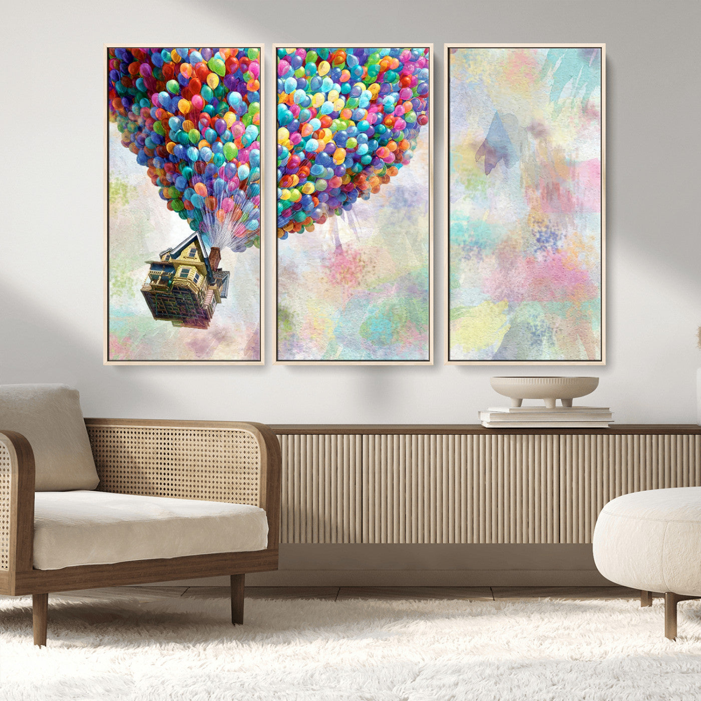 MGV-FC-48X32-3P - Up Pixar Poster, Look Up Pixar Wall Art, Up Pixar Canvas, Kids Play Game Room Decor Wall Art