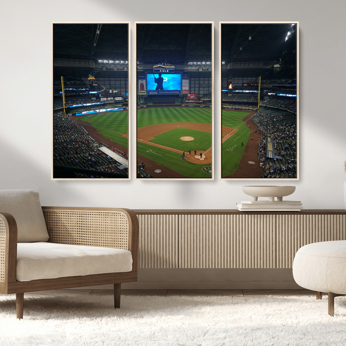 MGV-FC-48X32-3P - Milwaukee Brewers Baseball Art Print - American Family Field Stadium Wall Art Canvas Print