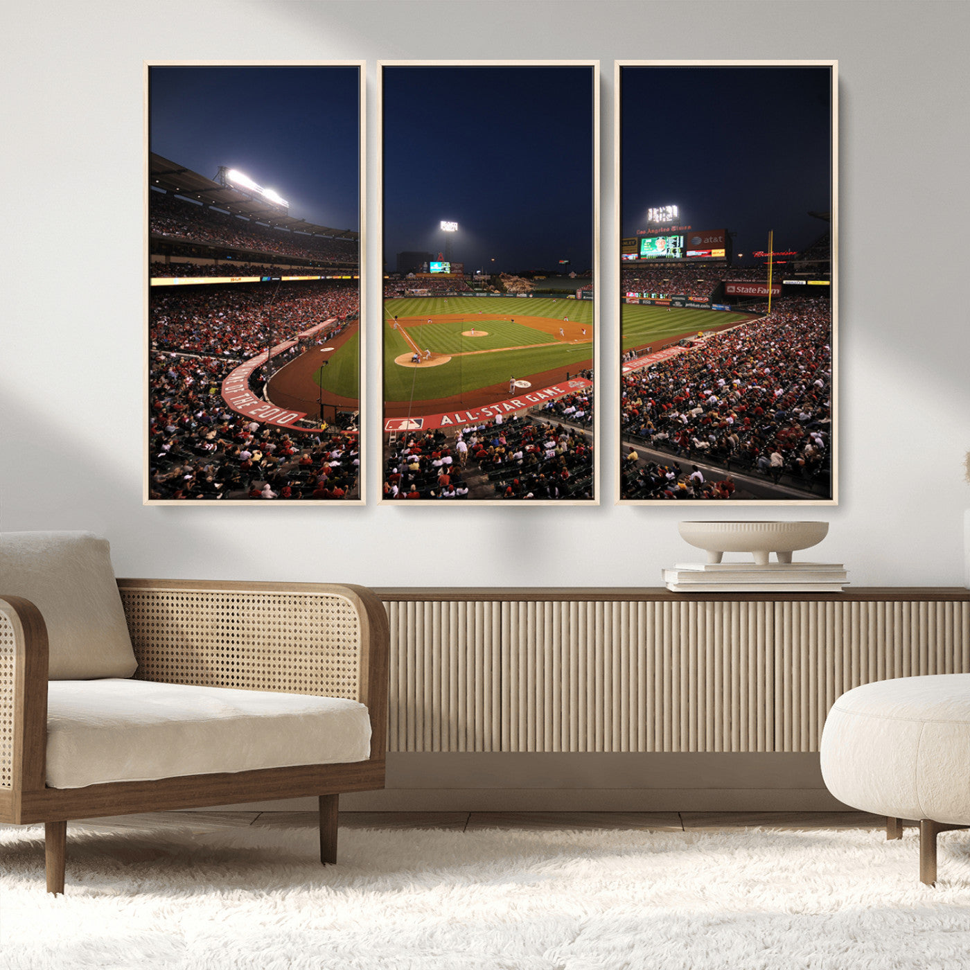 MGV-FC-48X32-3P - Los Angeles Angels Baseball Team Print - Anaheim Angel Stadium Wall Art Canvas Print
