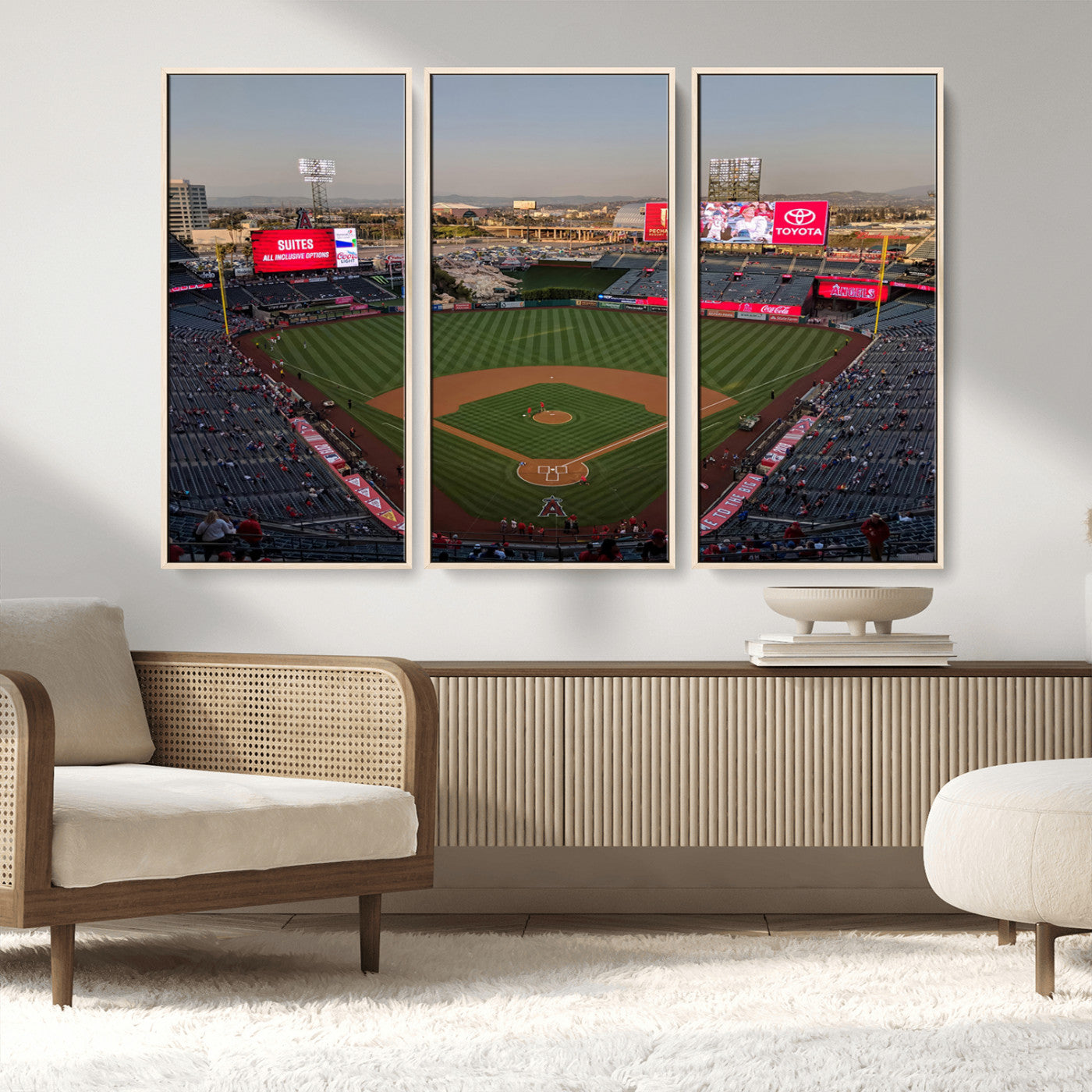 MGV-FC-48X32-3P - Los Angeles Angels Baseball Canvas Print - Anaheim Angel Stadium Wall Art Canvas Print