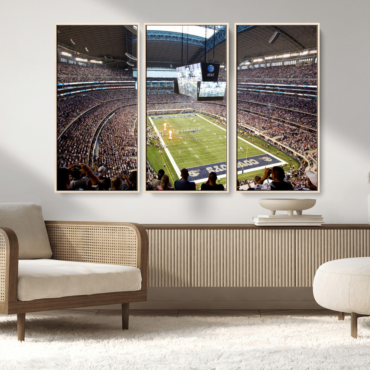 MGV-FC-48X32-3P - Dallas Cowboys Football Team Print - Arlington AT&T Stadium Wall Art Canvas Print
