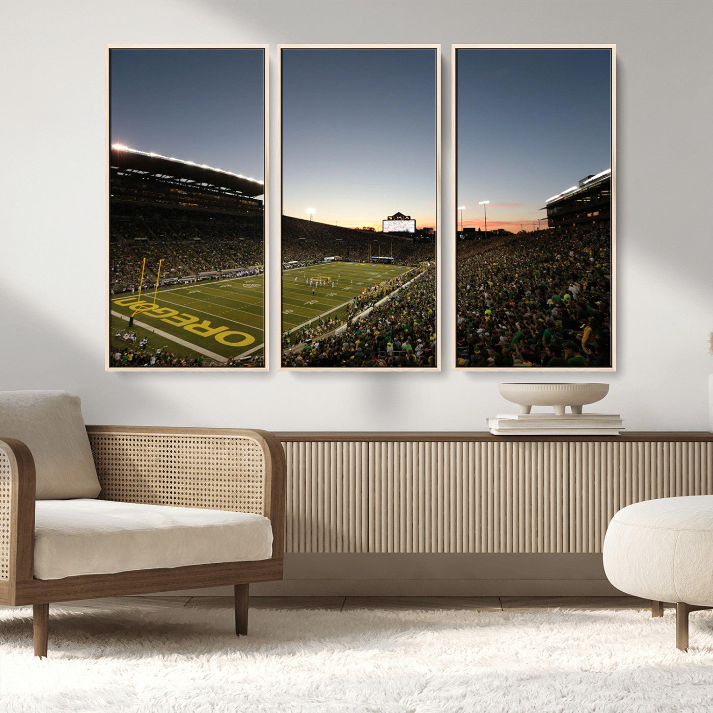 MGV-FC-48X32-3P - Oregon Ducks Football Team Print - Eugene Autzen Stadium Wall Art Canvas Print