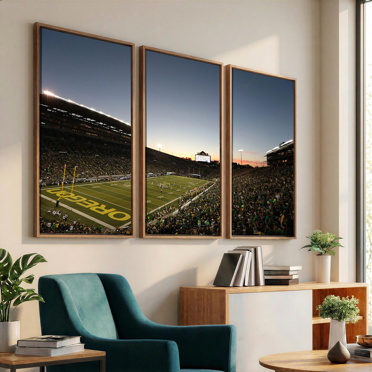 21429-MGV-CV-36X24 - Oregon Ducks Football Team Print - Eugene Autzen Stadium Wall Art Canvas Print