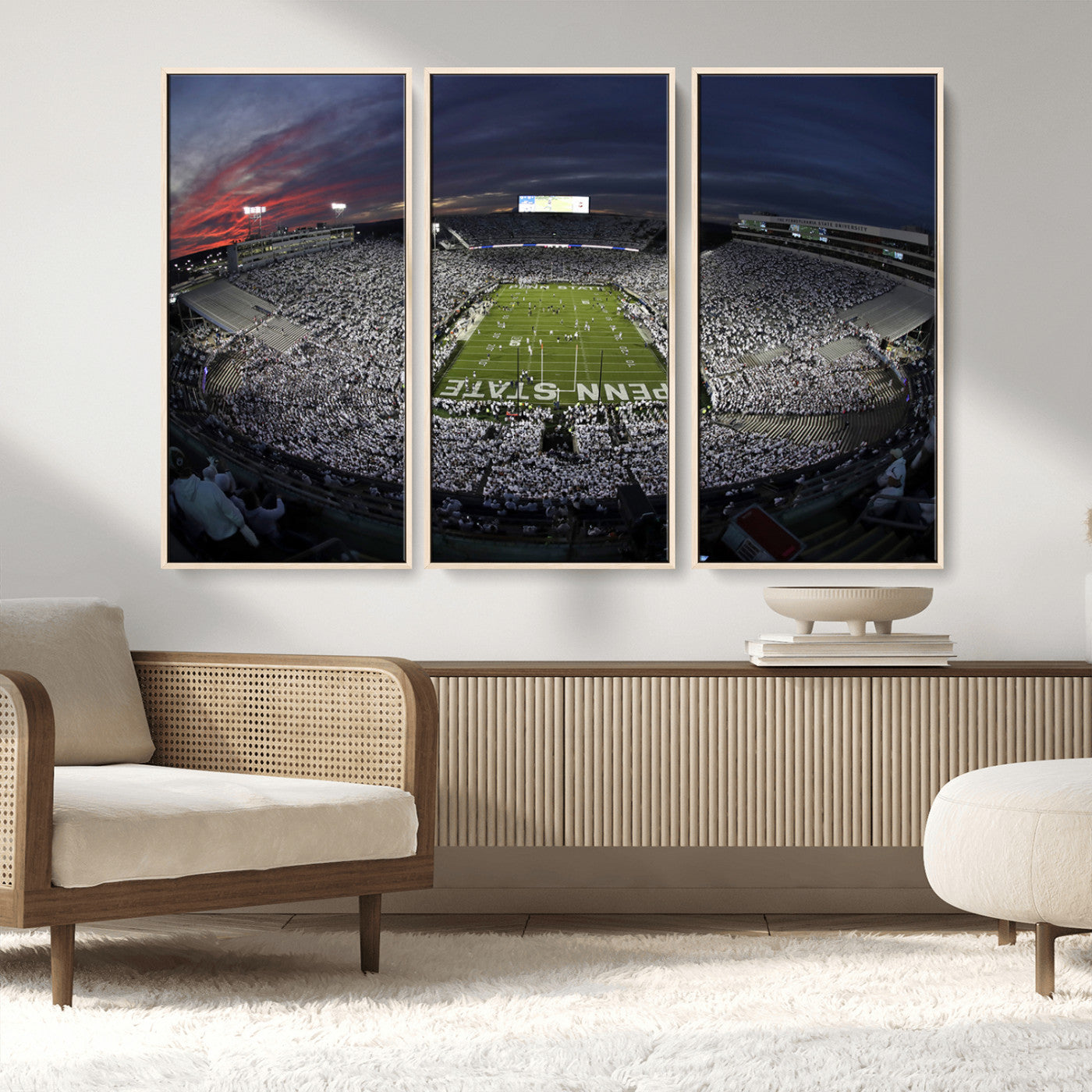 MGV-FC-48X32-3P - Penn State University Nittany Lions Football Team Print - University Park Beaver Stadium Wall Art