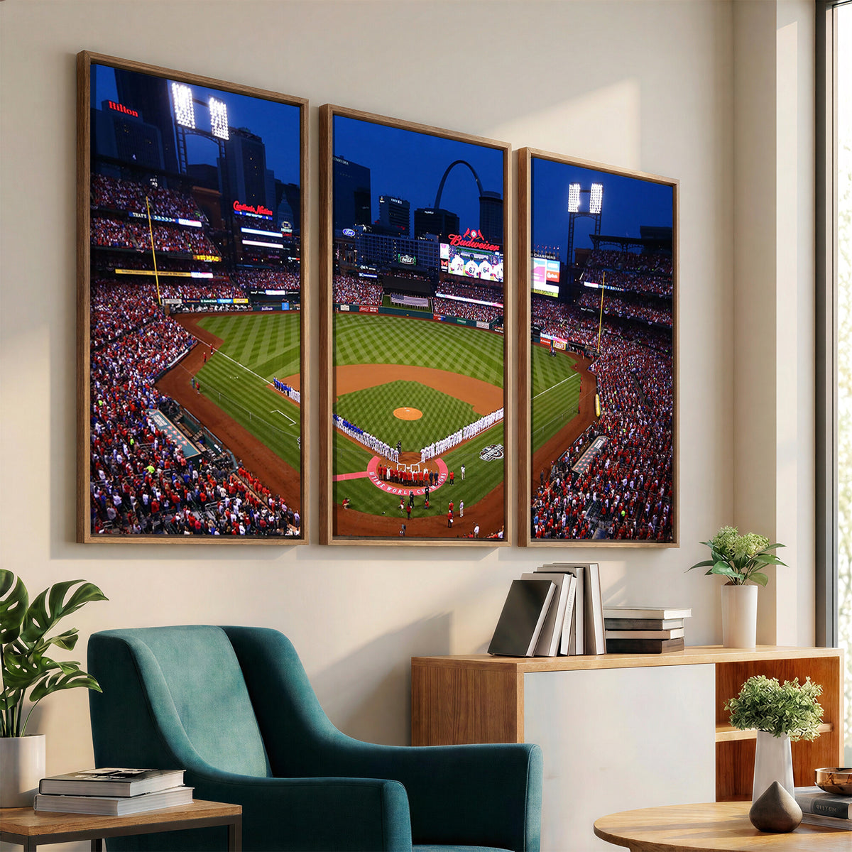 11925-MGV-CV-36X24 - St. Louis Cardinals Baseball Team Print, Busch Stadium Wall Art