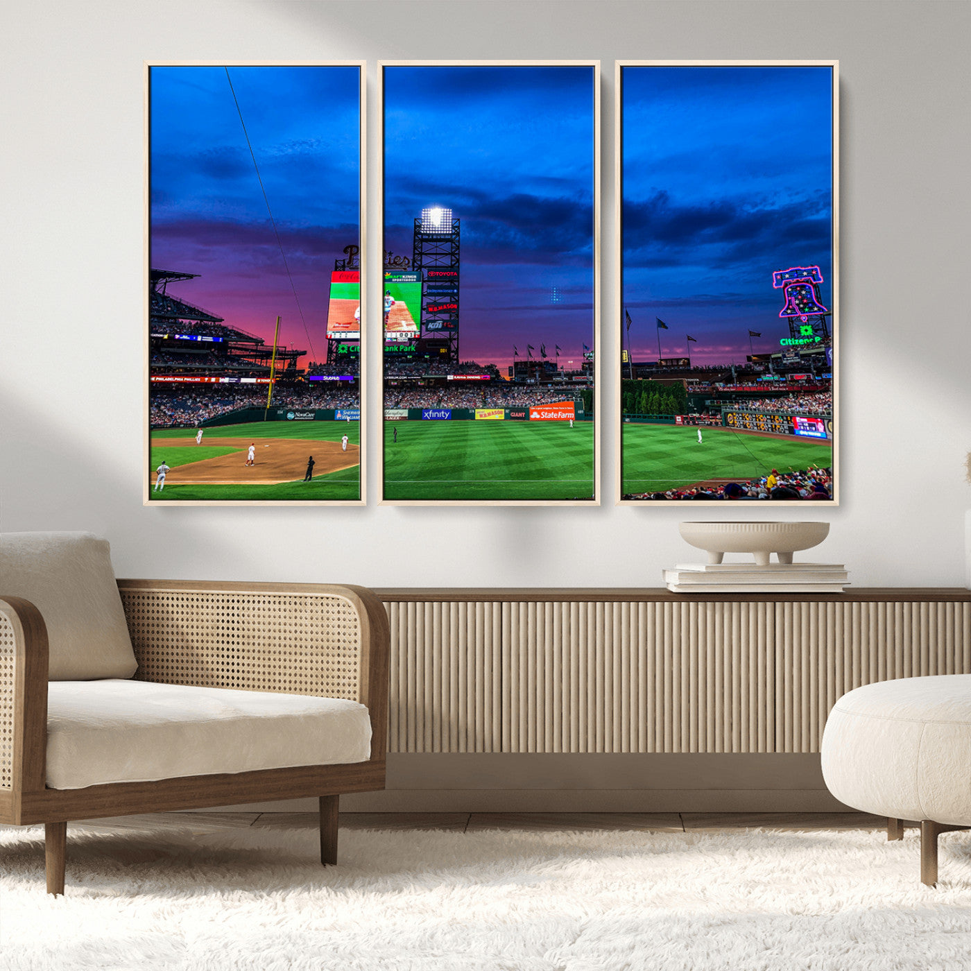 MGV-FC-48X32-3P - Philadelphia Phillies Baseball Team Print - Philadelphia Citizens Bank Park Stadium Canvas Wall Art