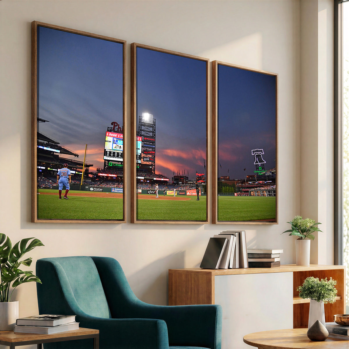 22594-MGV-CV-36X24 - Philadelphia Phillies Baseball Print - Philadelphia Citizens Bank Park Stadium Wall Art, Phillies