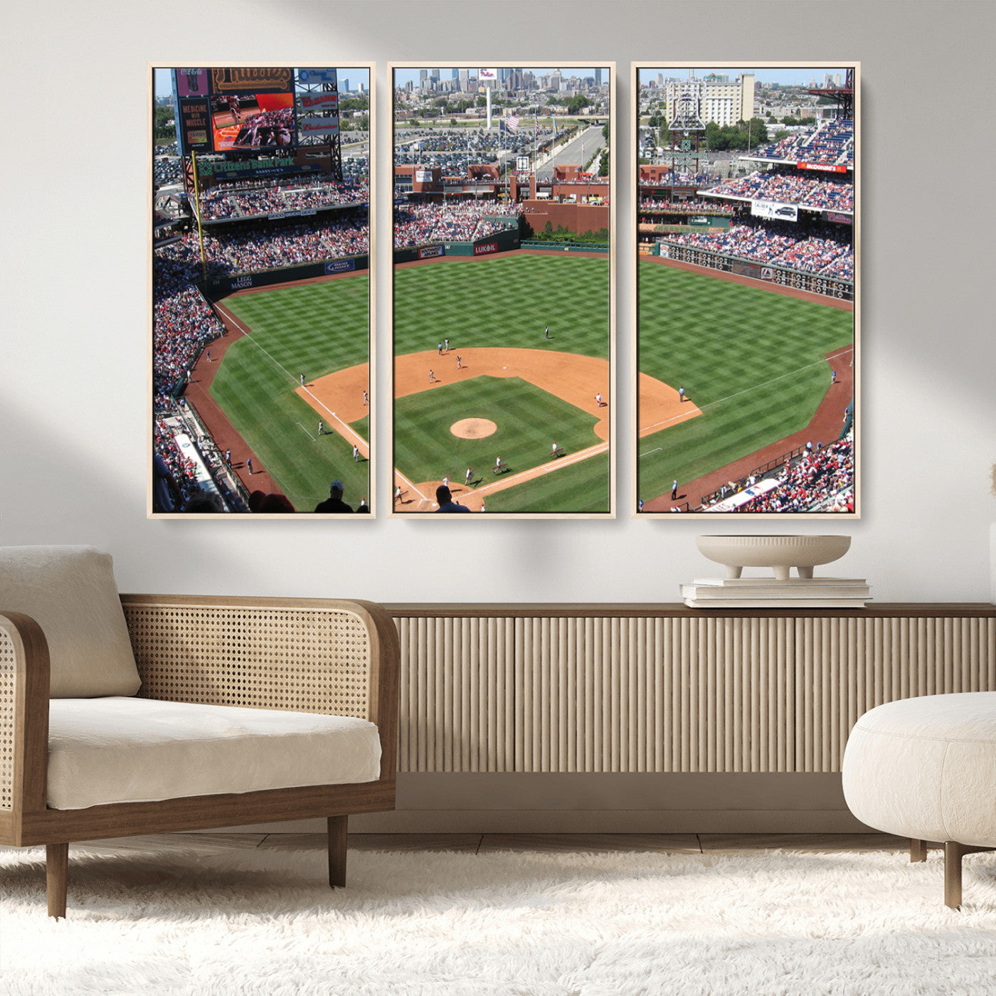 MGV-FC-48X32-3P - Philadelphia Phillies Baseball Team Print - Philadelphia Citizens Bank Park Stadium Wall Art Canvas