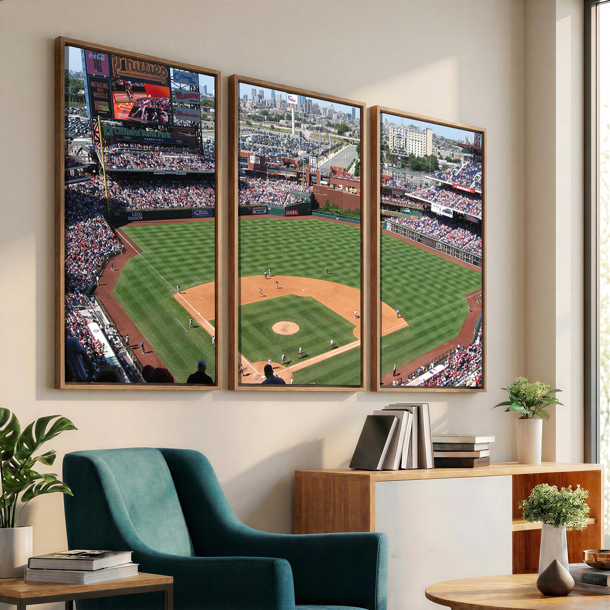 85755-MGV-CV-36X24 - Philadelphia Phillies Baseball Team Print - Philadelphia Citizens Bank Park Stadium Wall Art Canvas