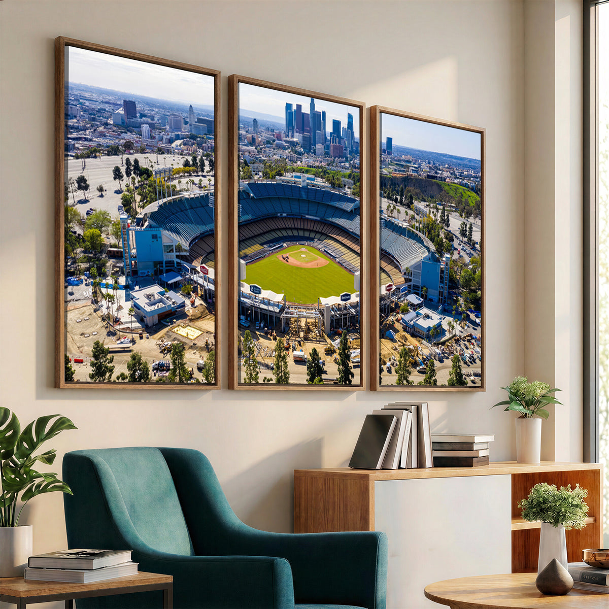 58596-MGV-CV-36X24 - Los Angeles Dodgers Dodger Stadium Wall Art Canvas Print, Extra Large Game Room Wall Decor