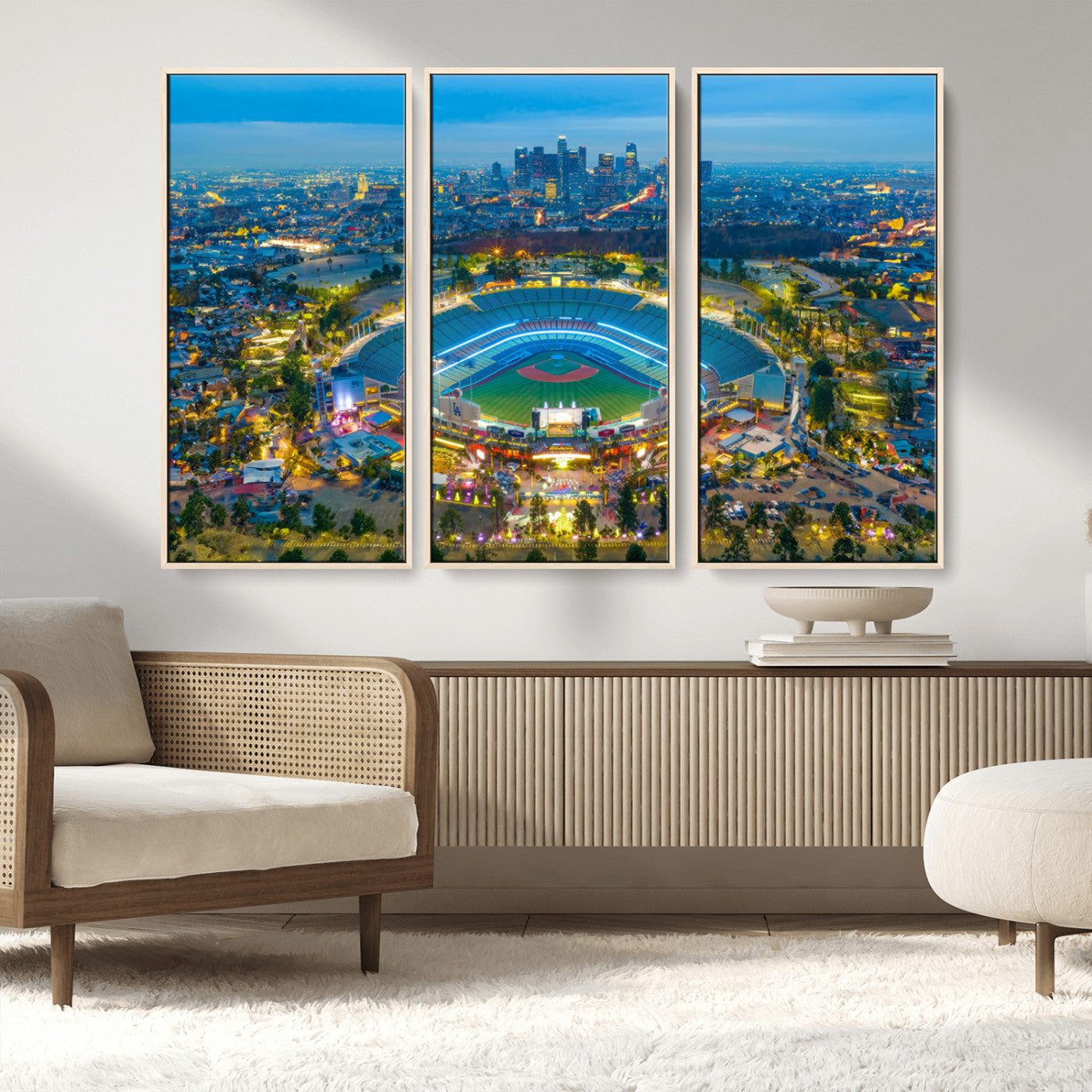 MGV-FC-48X32-3P - Los Angeles Dodgers Wall Art Canvas, Dodger Stadium Wall Art Canvas Print - MLB Baseball Stadium