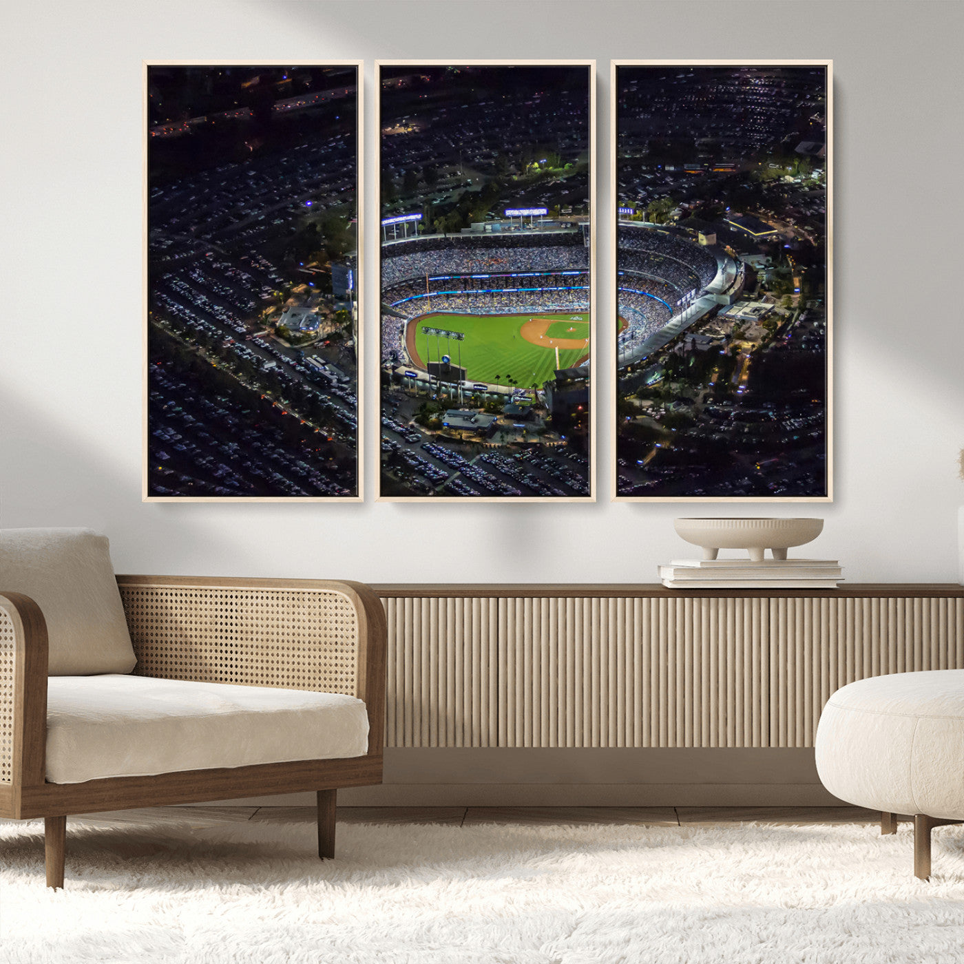 MGV-FC-48X32-3P - Los Angeles Dodgers Dodger Stadium Wall Art Canvas Print - MLB Baseball Stadium